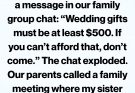 My Sister Demanded a $500 Minimum Wedding Gift—Then the Truth Came Out